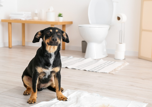 おすわりをしている犬