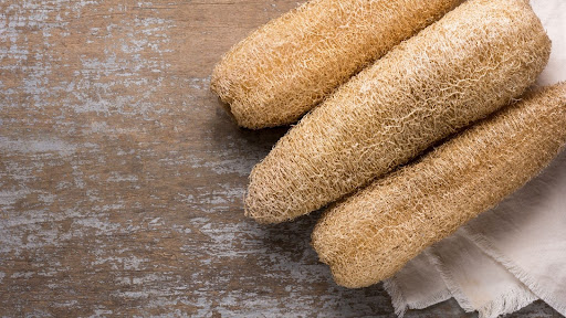 “手作りのヘチマたわし"